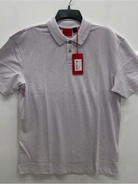 Hugo Boss Men's Pale Lavender Polo with Red Tag